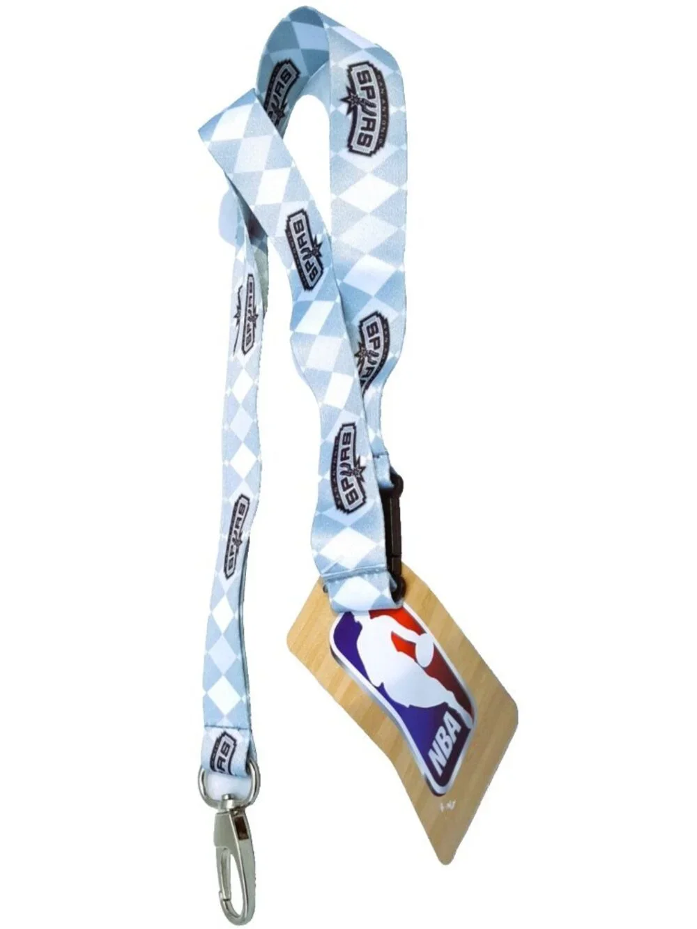 San Antonio Spurs Lanyard Keychain Argyle Reversible With Clip NBA New